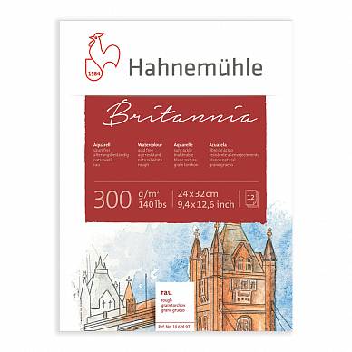 Блок для акварели Britannia Hahnemuhle, 24х32см, 12 листов, 300 г/м2, без отжатия (грубая фактура)