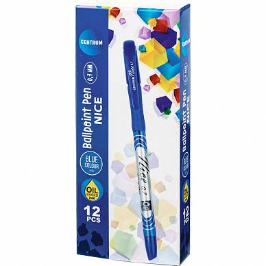 Ручка шариковая CENTRUM "NICE", синие чернила, 0,7мм (на масляной основе)