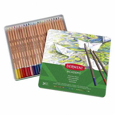 Набор акварельных карандашей Academy Watercolour, 24 цвета, "Derwent"