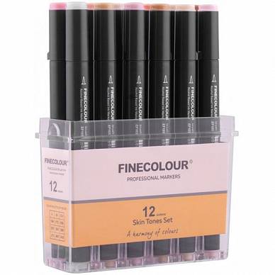 Набор маркеров Finecolour Brush Mini Marker, 12 штук (телесные цвета)