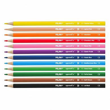 Набор акварельных карандашей "MILAN" (12 цветов)