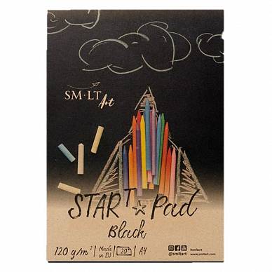 Альбом-склейка SMLT PAD Black A4, 20л, 120г/м, для рисования
