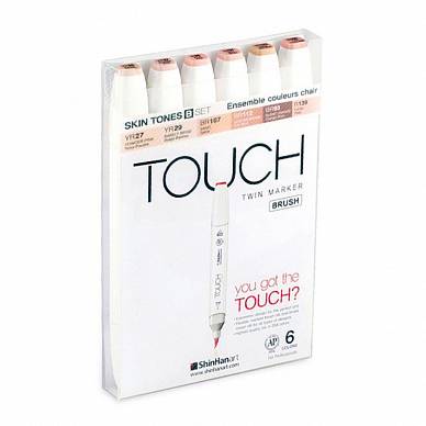 Набор маркеров Touch BRUSH 6 цветов (телесные тона B)
