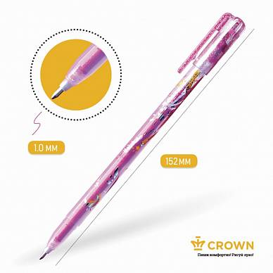 Ручка гелевая Crown "Glitter Metal Jell" (1,0мм, с блестками)