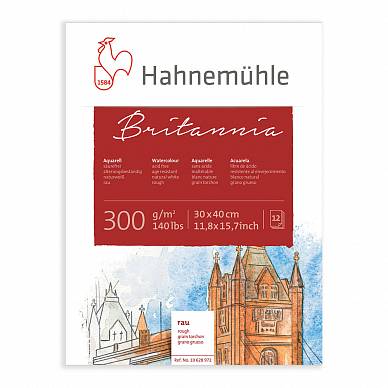 Блок для акварели Britannia Hahnemuhle, 30х40см, 12 листов, 300 г/м2, без отжатия (грубая фактура)