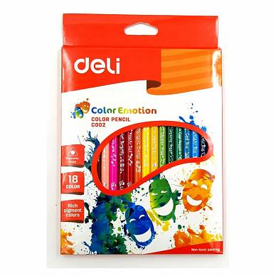 Карандаши цветные трехгранные "Color emotions" 18 цветов в европодвесе
