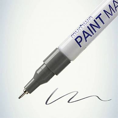 Маркер-краска MunHwa "Extra Fine Paint Marker" 1мм, нитро-основа (серебро)
