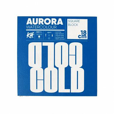 Блок (4х-сторонний) RAW Aurora для акварели, холодного прессования, 18х18см, 300 г/м2