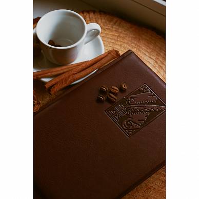 Ежедневник А5 Suvig коричневый с золочением / Мягкая крышка, мировая архитектура