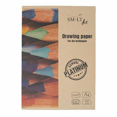 Бумага для рисования SMLT в папке (150 г/м2, формат А4, 20 листов)