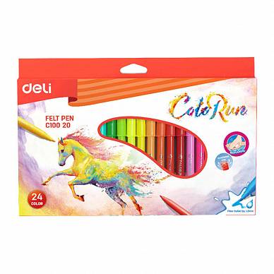 Фломастеры "Color run" 24 цвета, картонная коробка