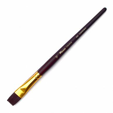 Кисть синтетика жесткая плоская № 10 (13,6 мм) короткая ручка "Pinax Creative"