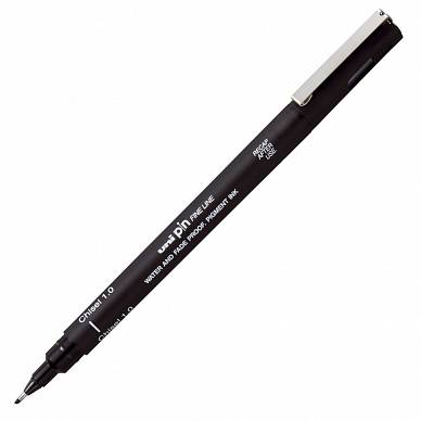 Ручка- лайнер UNI-PIN, скошенный наконечник (черная)