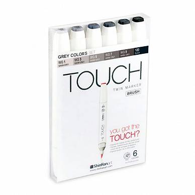 Набор маркеров Touch BRUSH 6 цветов (теплые серые тона)