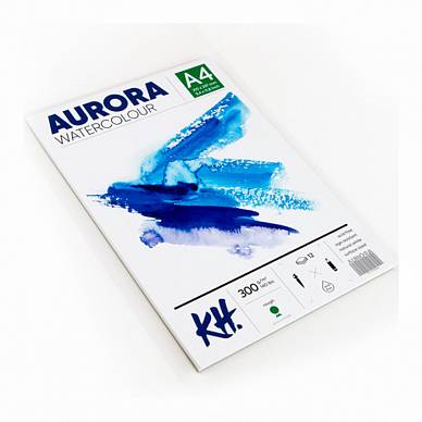 Альбом для акварели на склейке с крупным зерном Aurora, (300 г/м2, А4, 12 листов)