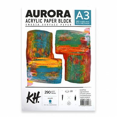 Блок (склейка по 4-м сторонам) Aurora для акрила, A3, 290г/м2, 20 листов
