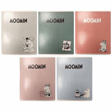 Тетрадь в клетку, 48 листов, скрепка, А5 "Moomin" (5 дизайнов)