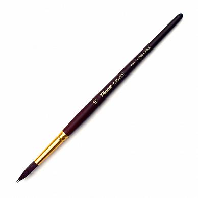 Кисть синтетика жесткая круглая № 10 (5,7 мм) короткая ручка "Pinax Creative