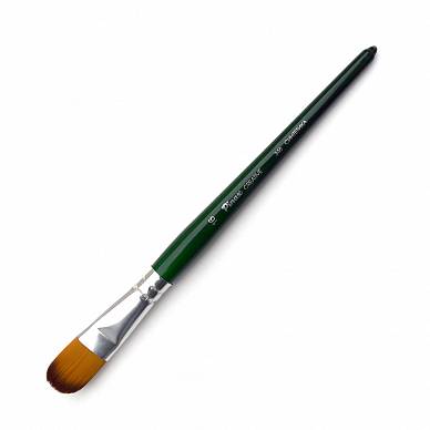 Кисть синтетика плоскоовальная № 16 (18,0 мм) короткая ручка "Pinax Creative"