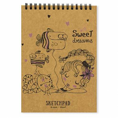 Альбом для рисования "Сладкие мечты", спираль, А5, 40 листов, 120г/м2