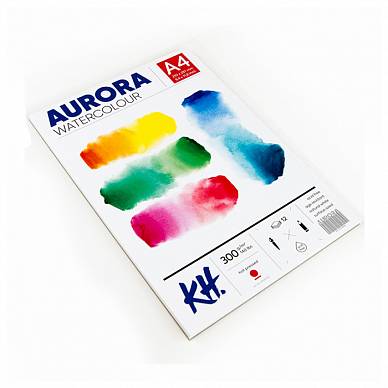 Альбом для акварели на склейке горячего прессования Aurora,  (300 г/м2, А4, 12 листов)