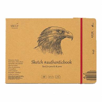 Альбом-сшивка SMLT SKETCH BOOK Kraft для эскизов (176x245мм, 24л, 90г/м)