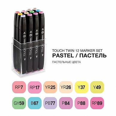 Набор маркеров Touch TWIN 12 цветов (P пастельные тона)
