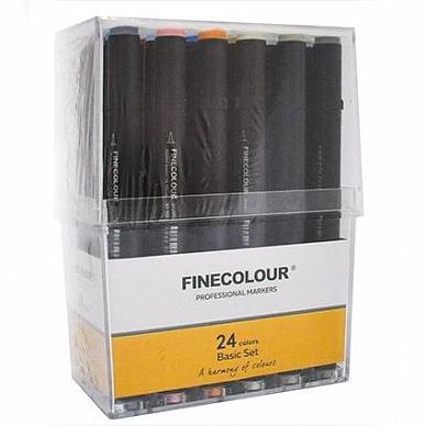 Набор маркеров Finecolour Brush Mini Marker, 24 штуки (основные цвета)