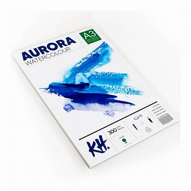 Альбом-склейка для акварели крупное зерно Aurora (А3, 300 г/м2, 12 листов)
