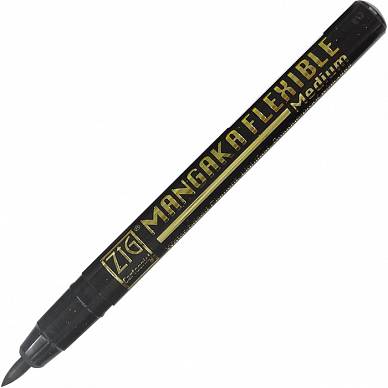 Ручка-кисточка "ZIG CARTOONIST MANGAKA FLEXIBLE" Medium, 2 мм (черный)