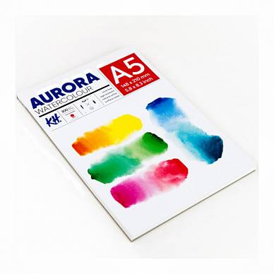 Альбом для акварели на склейке горячего прессования Aurora,  (300 г/м2, А5, 12 листов)