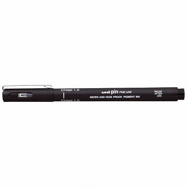 Ручка- лайнер UNI-PIN, скошенный наконечник (черная)